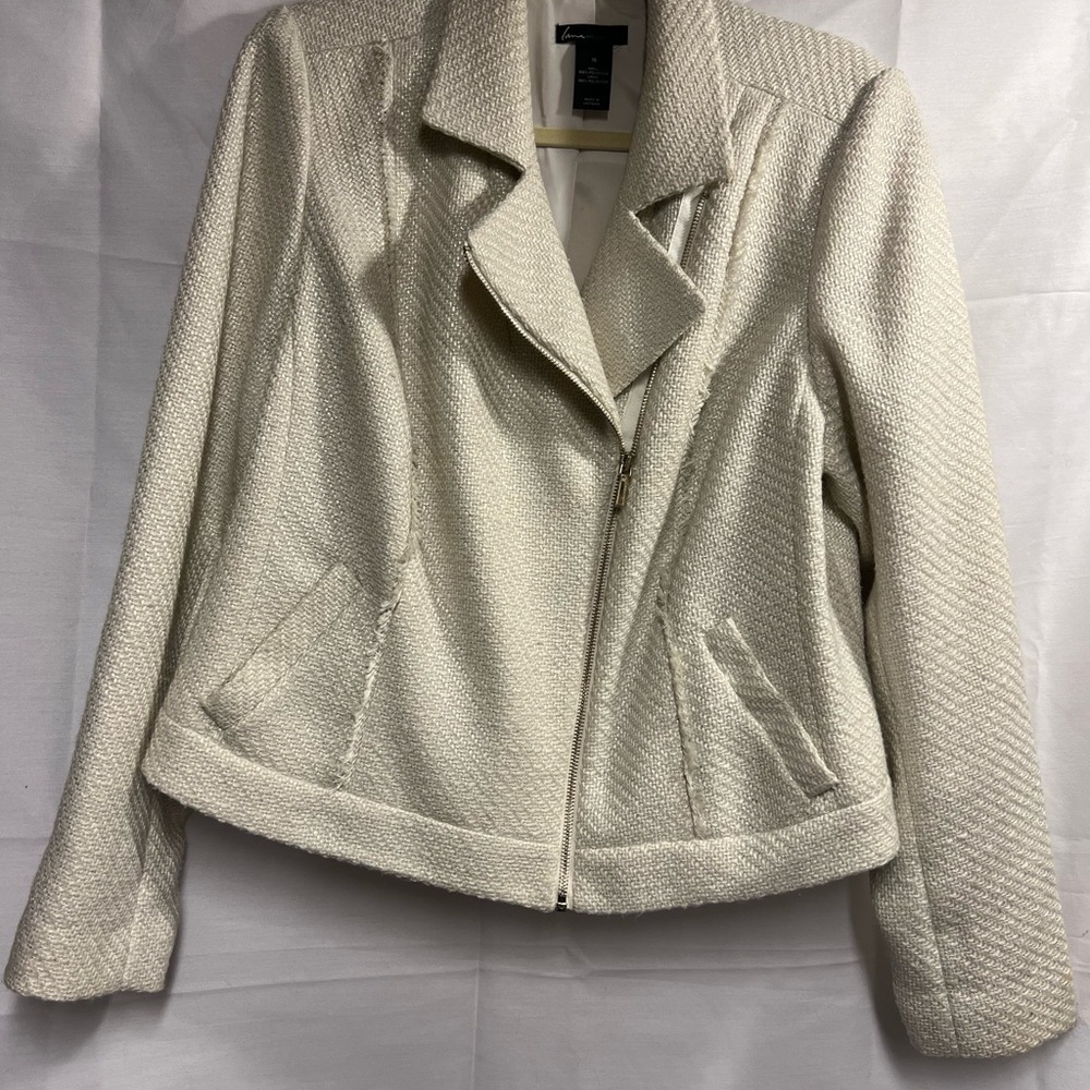 Lane Bryant Cream Textured Blazer